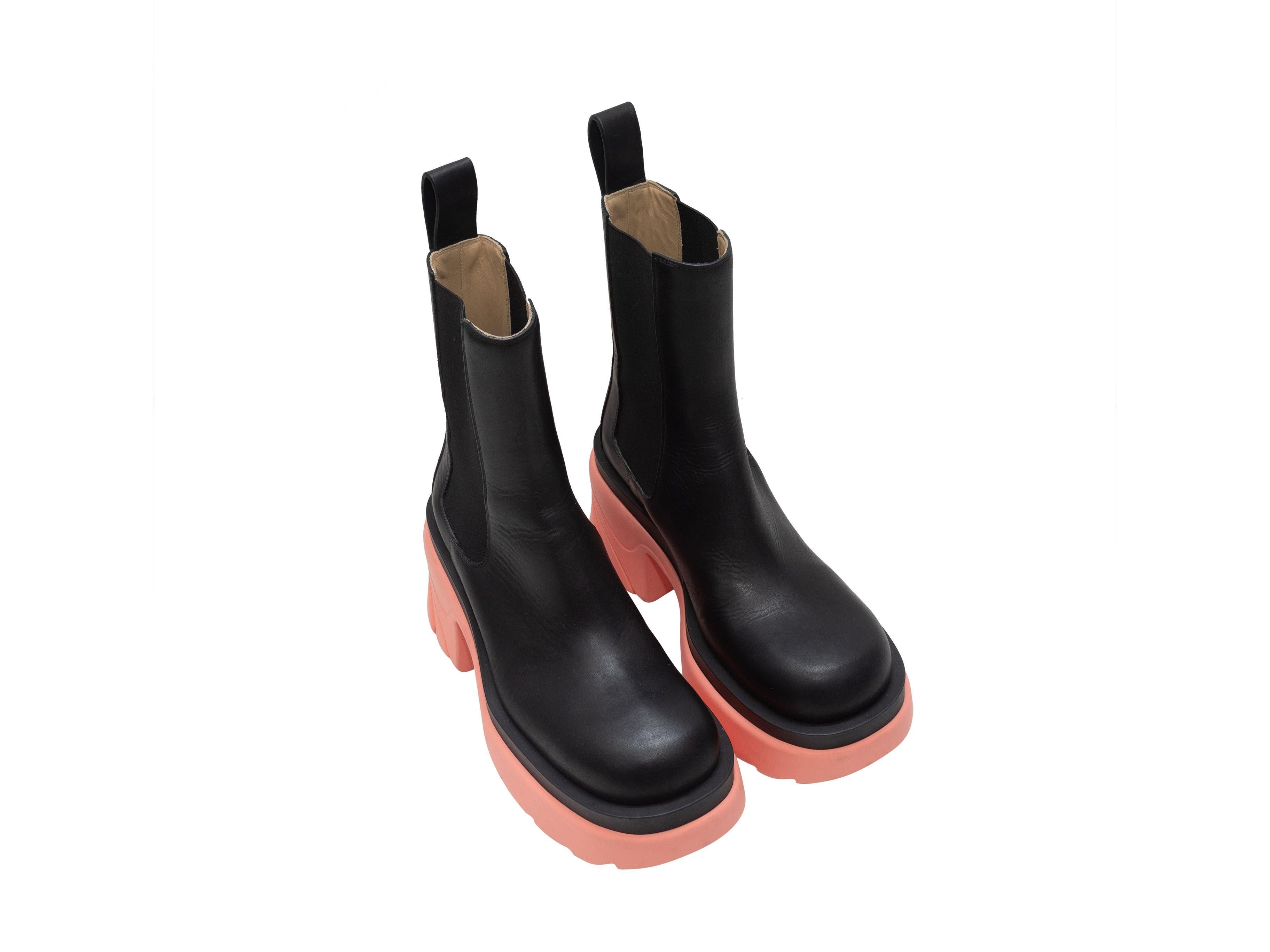 black and pink bottega boots
