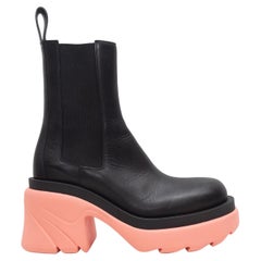 Bottega Veneta Black & Pink Flash Platform Ankle Boots