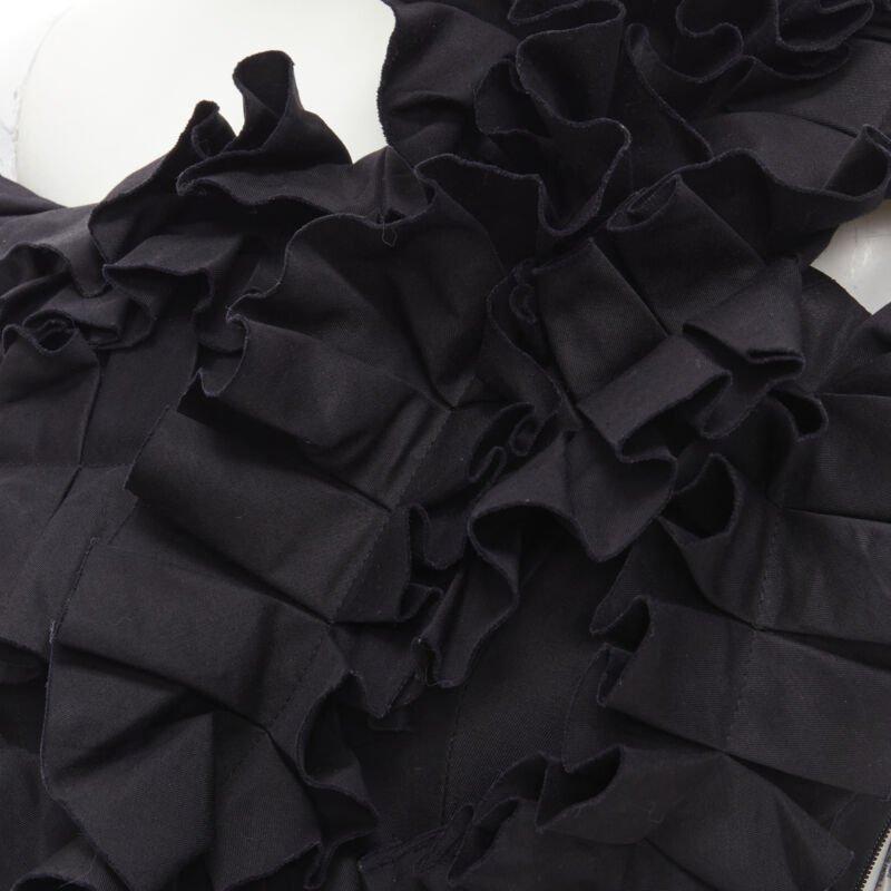 BOTTEGA VENETA schwarzes plissiertes Rüschen-Bustier-Top mit einer Schulterkorsett IT38 XS im Angebot 5