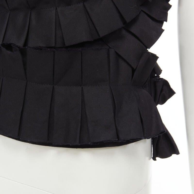 BOTTEGA VENETA schwarzes plissiertes Rüschen-Bustier-Top mit einer Schulterkorsett IT38 XS im Angebot 4