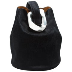 Bottega Veneta Black Ponyhair Drop Bucket Bag