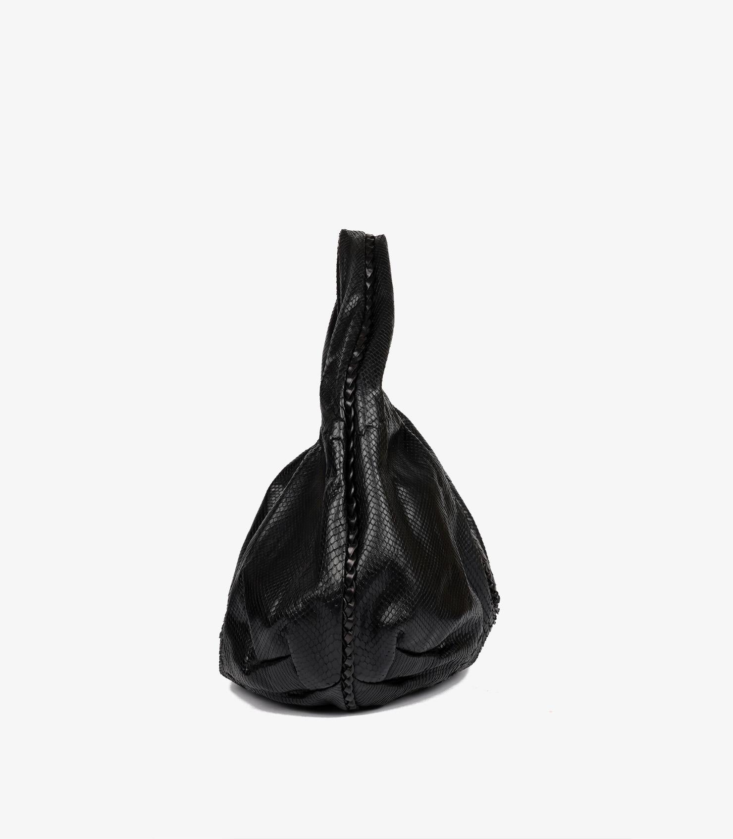 Bottega Veneta Black Python Belly Croquet Hobo Shoulder Bag in vendita 4