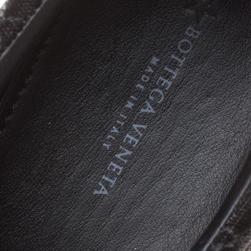 Women's Bottega Veneta Black Quilted Velvet Dodger Intrecciato Slip On Sneakers Size 36