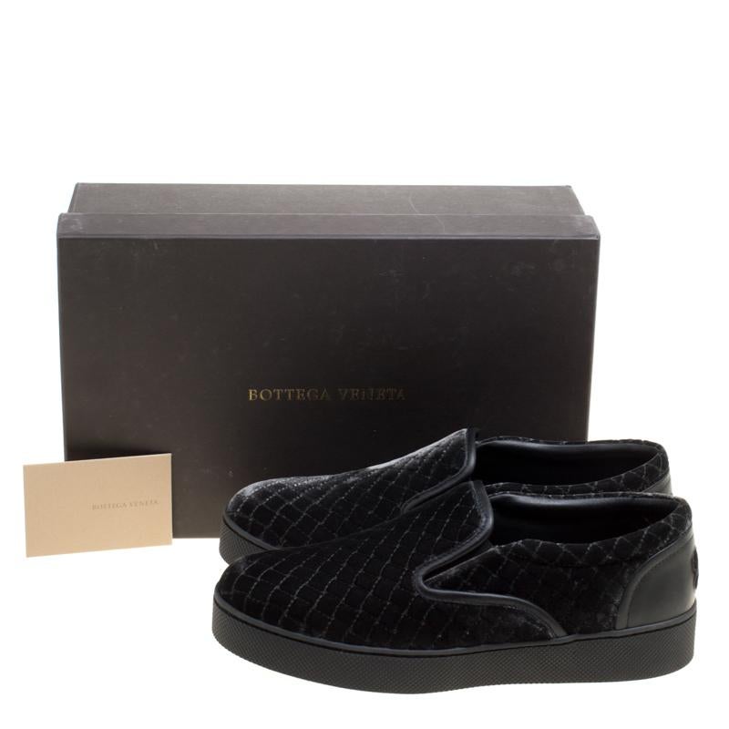 Bottega Veneta Black Quilted Velvet Dodger Intrecciato Slip On Sneakers Size 36 1