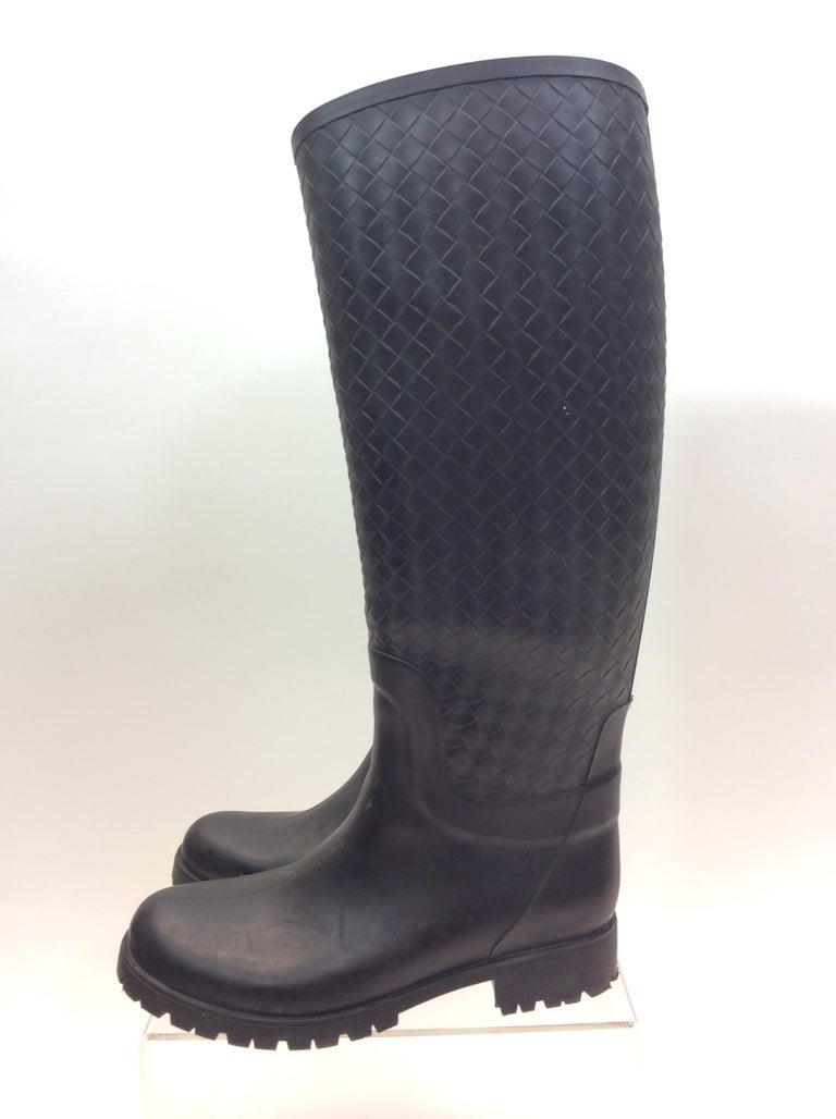 Bottega Veneta Black Rain Boots For Sale at 1stDibs