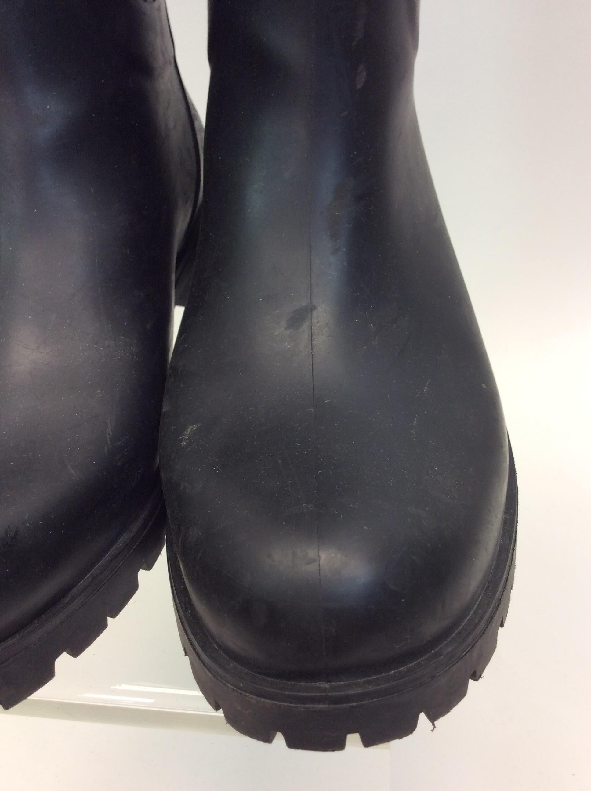 Bottega Veneta Black Rain Boots  For Sale 1