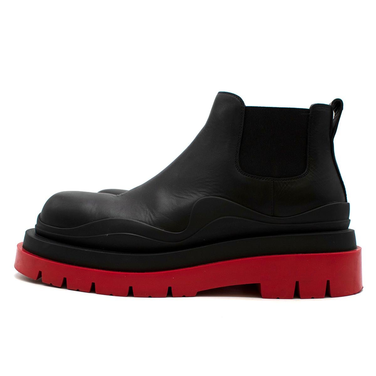 black and red bottega boots