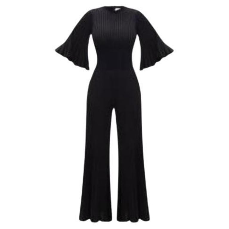Bottega Black Ribbed Knit Jumpsuit For Sale at 1stDibs