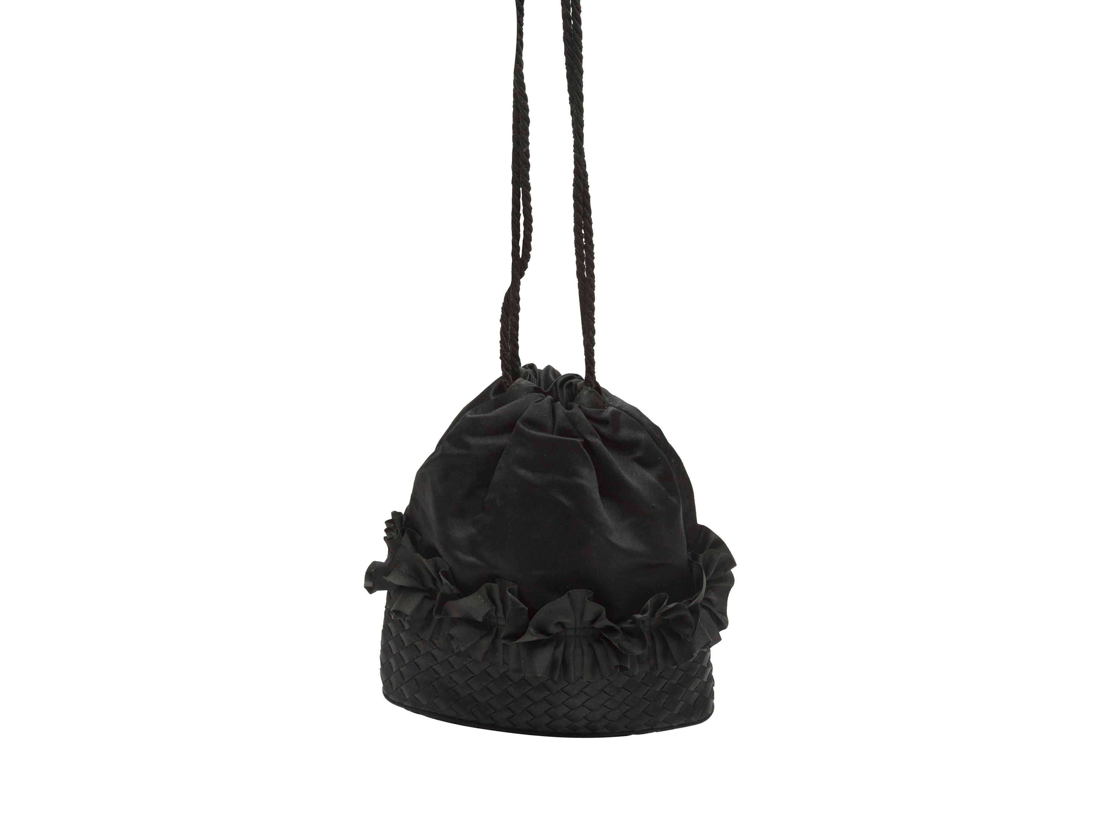 Bottega Veneta Black Satin Intrecciato Bucket Bag 2