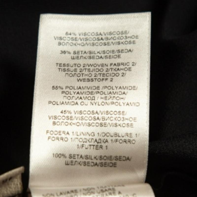 Bottega Veneta - Vestito midi nero in misto seta con pizzo a pieghe L.L.A. in vendita 1
