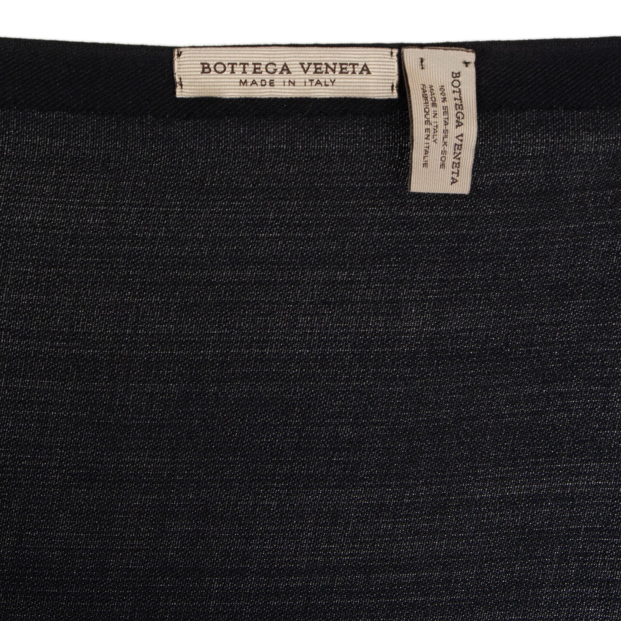 Black BOTTEGA VENETA black silk BUTTERLY Oblong Scarf Shawl