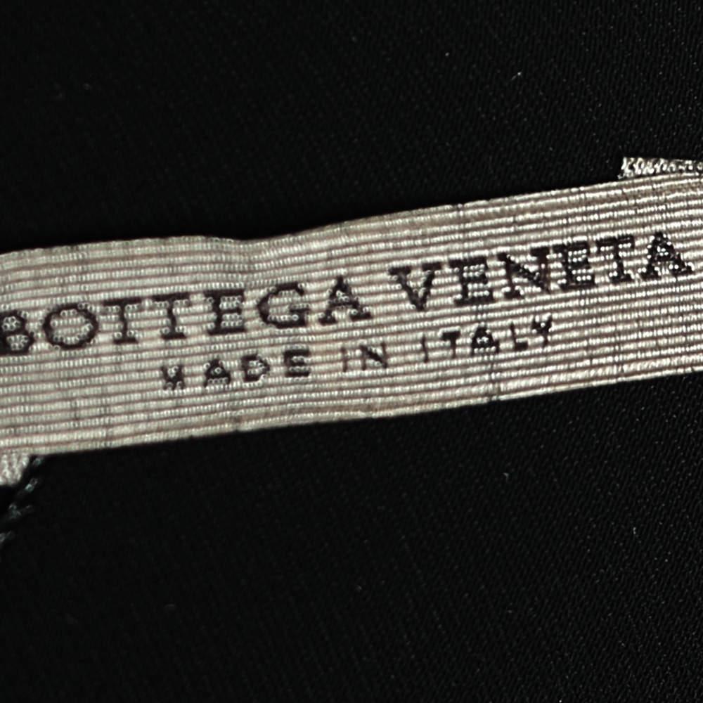 Bottega Veneta Black Silk Draped Detail Button Front Maxi Dress M For Sale 1