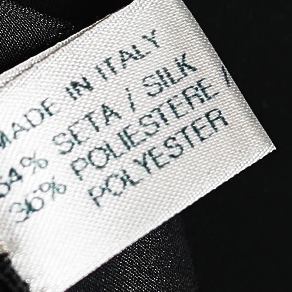 Bottega Veneta Black Silk Draped Detail Button Front Maxi Dress M For Sale 2