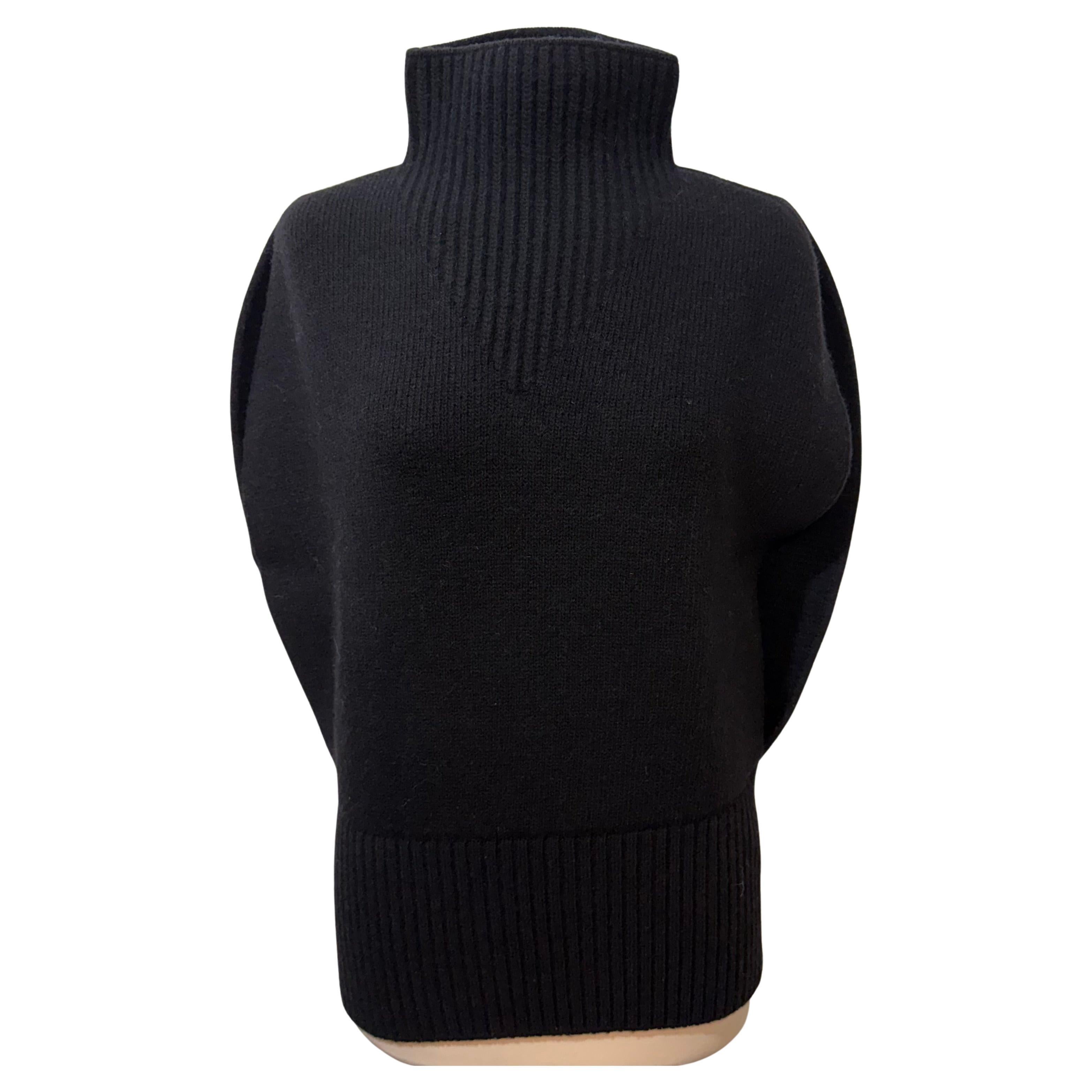 Bottega Veneta Black Sleeveless Wool Pull Size M