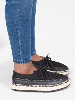 Bottega Veneta Black Stitched Detail Espadrilles Size IT 39
