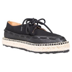 Bottega Veneta Black Stitched Detail Espadrilles Size IT 39