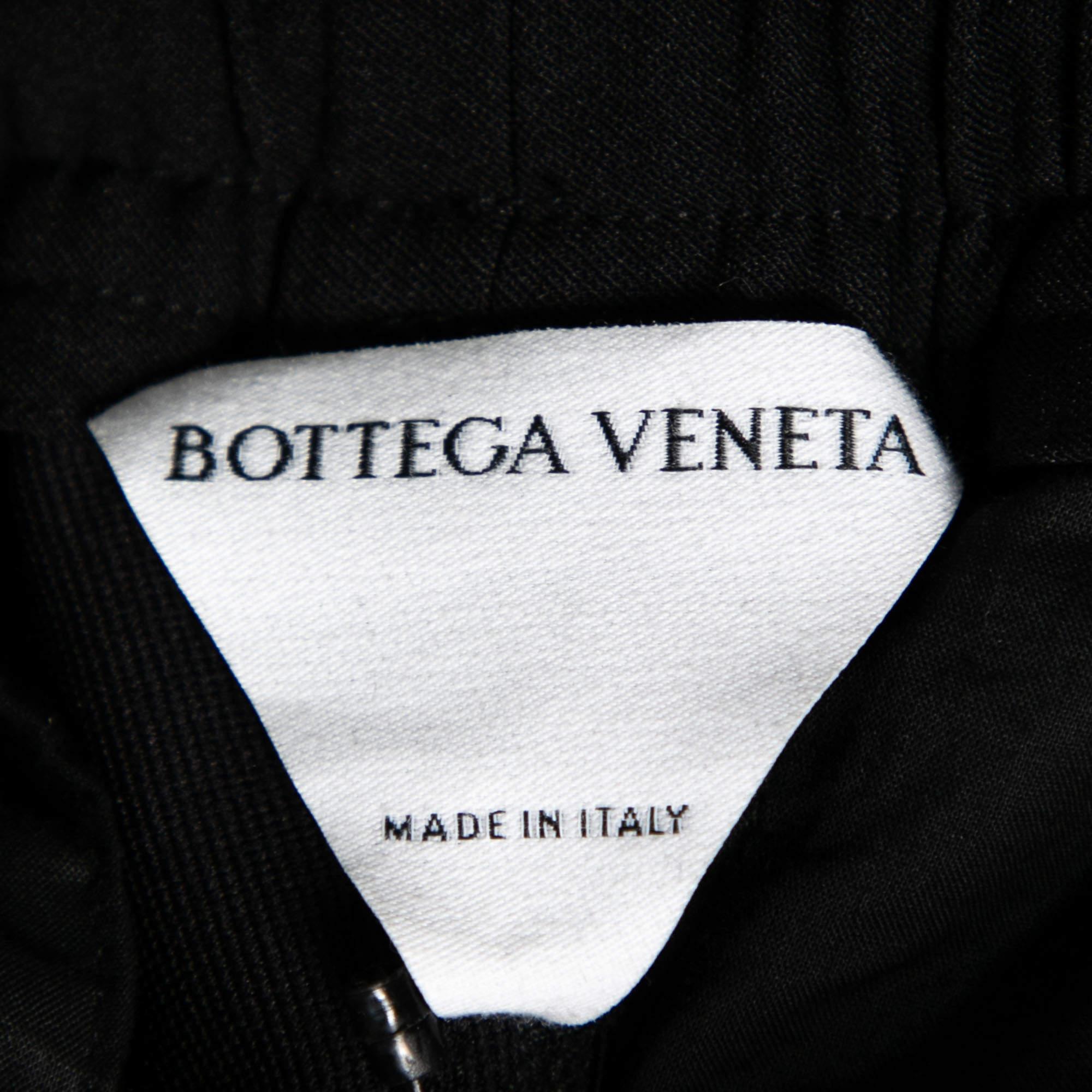 Bottega Veneta Black Stretch Knit Elasticized Waist Straight Leg Pants M For Sale 1
