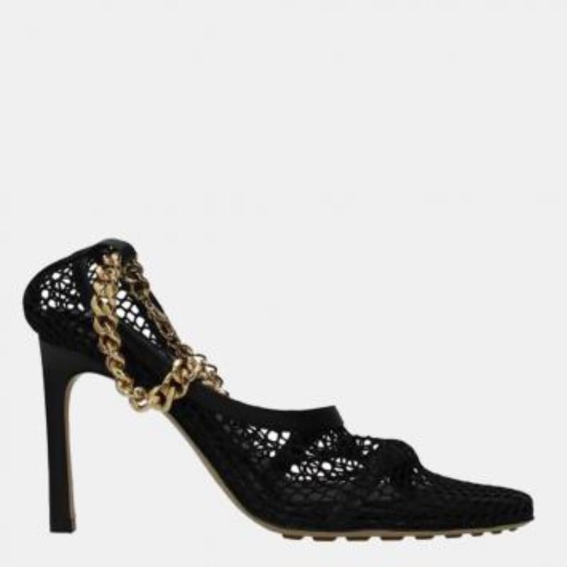 Bottega Veneta - Escarpins en cuir et maille extensible - Taille 37 Bon état - En vente à Dubai, Al Qouz 2