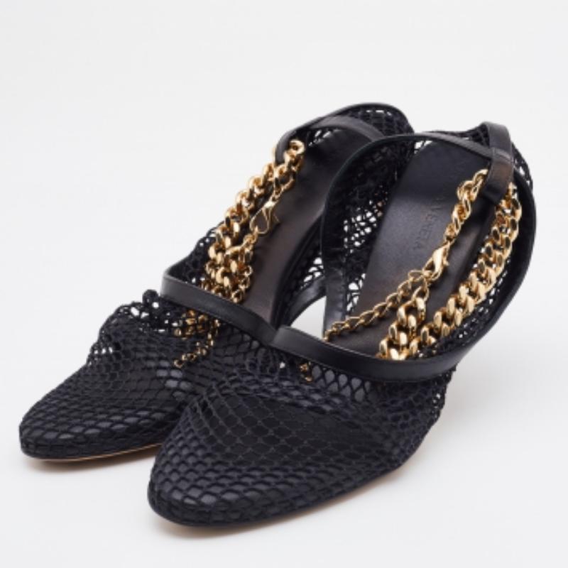 Bottega Veneta - Escarpins en cuir et maille extensible - Taille 37 en vente 2