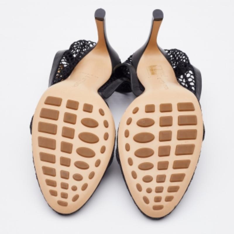 Bottega Veneta - Escarpins en cuir et maille extensible - Taille 37 en vente 4