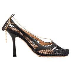 Bottega Veneta Black Stretch Mesh Sandals Size IT 36.5