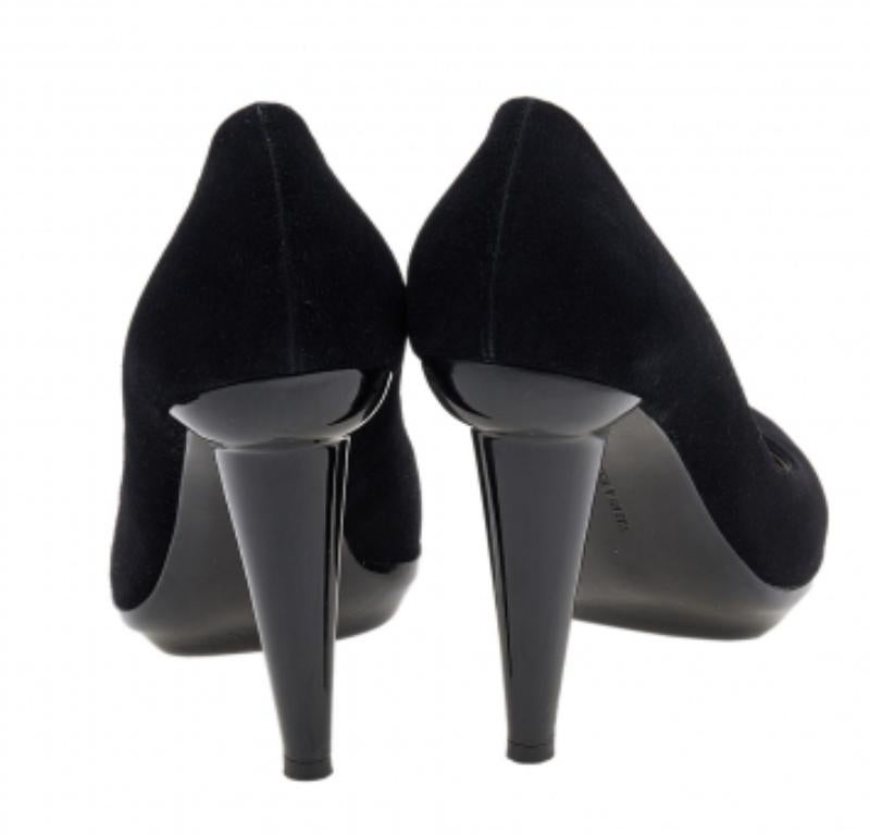 Bottega Veneta Bombas de plataforma de ante negro y charol talla 40.5 en venta 1