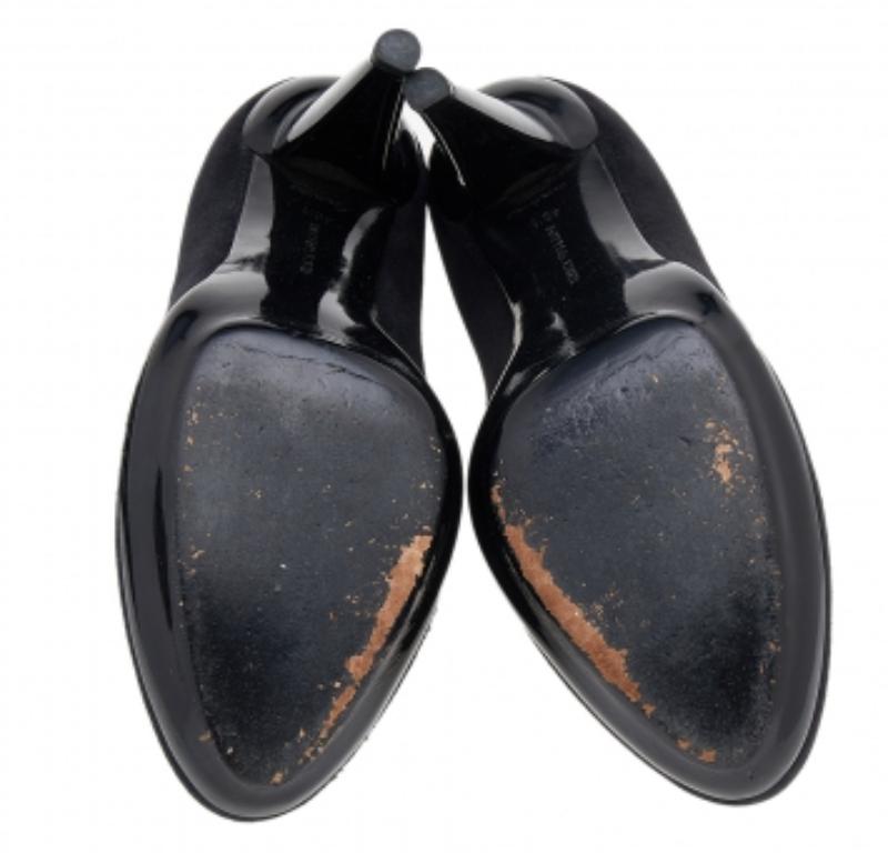 Bottega Veneta Bombas de plataforma de ante negro y charol talla 40.5 en venta 2
