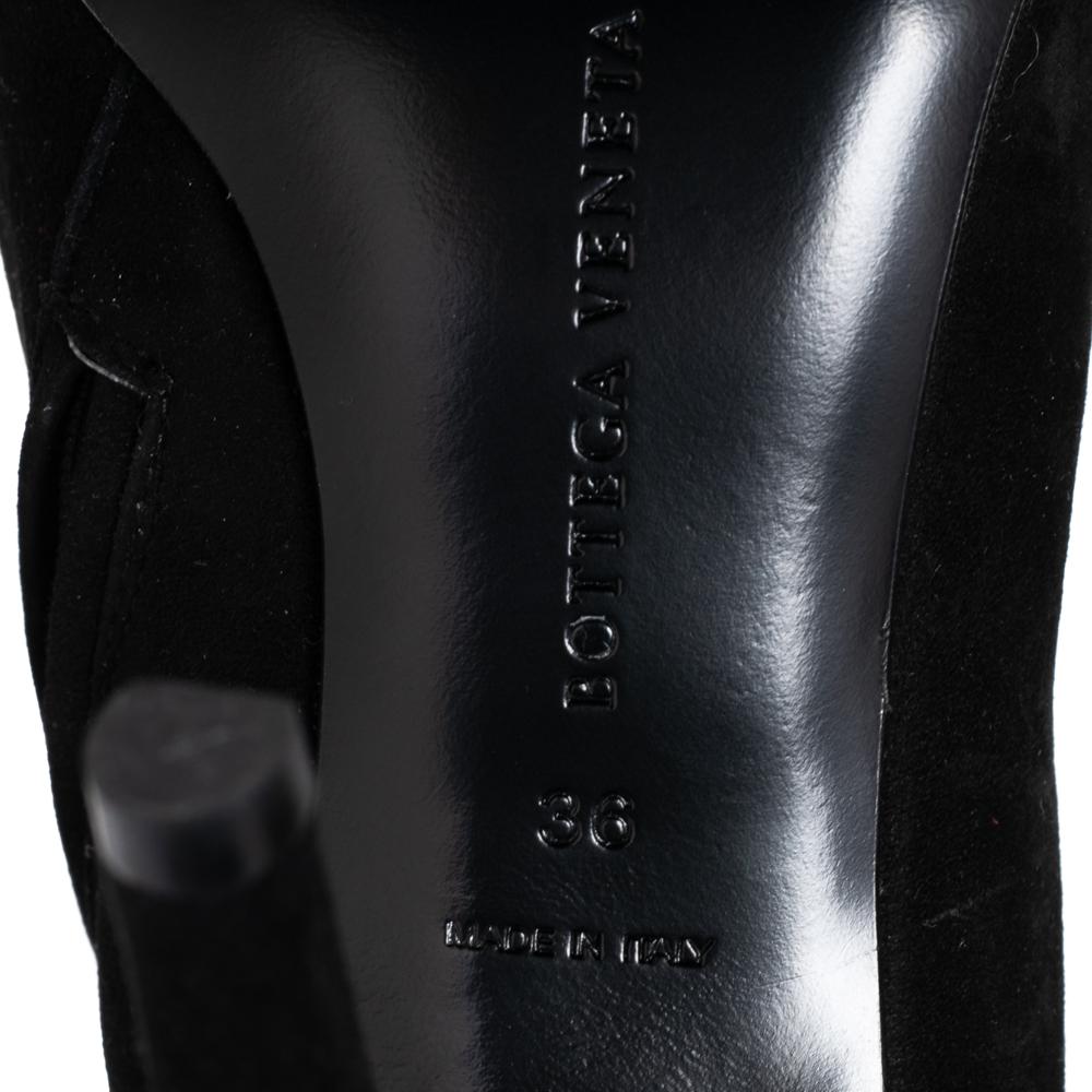 Bottega Veneta Black Suede Flame Ankle Booties Size 36 3