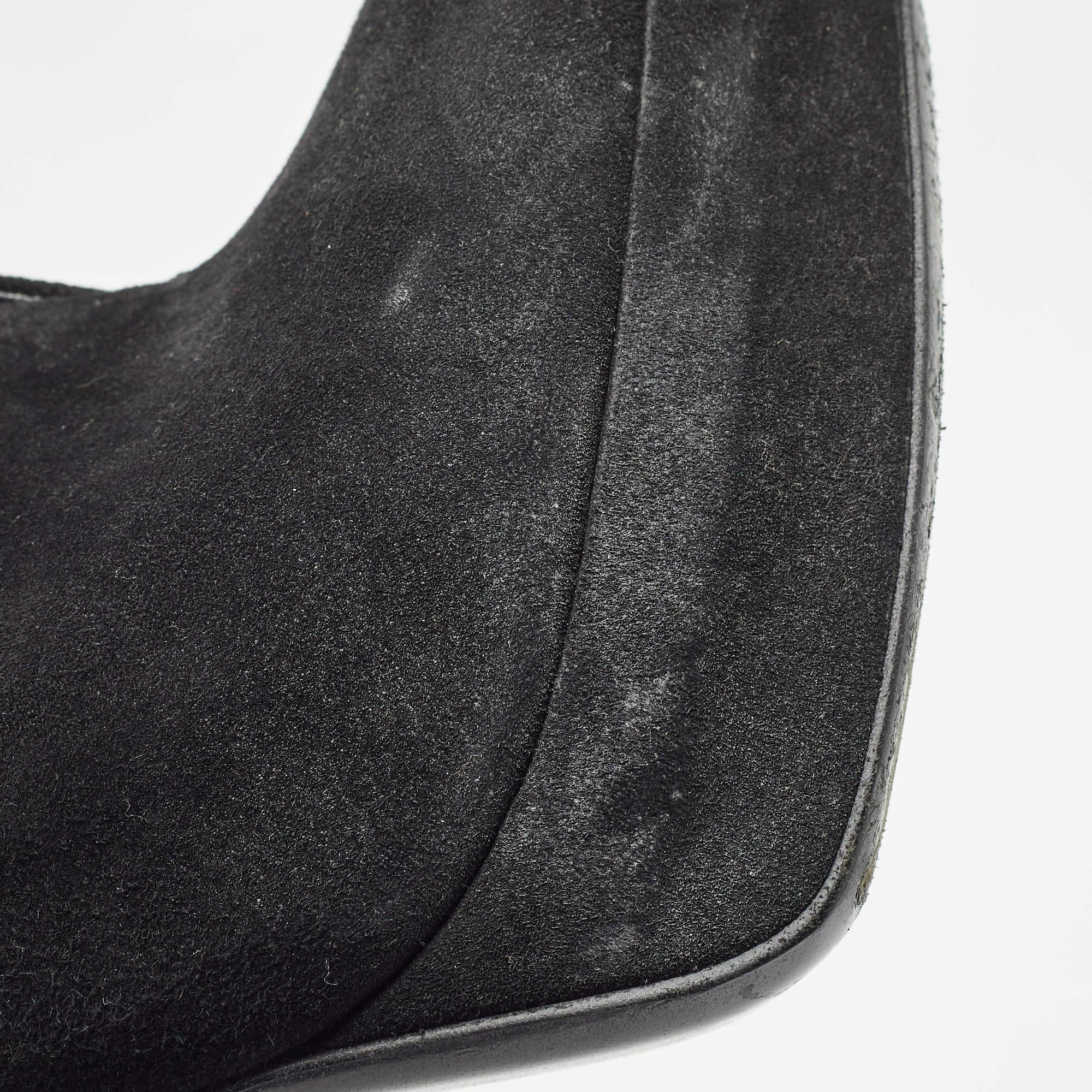 Bottega Veneta Nero Stivaletti con plateau in pelle scamosciata misura 38,5 in vendita 4