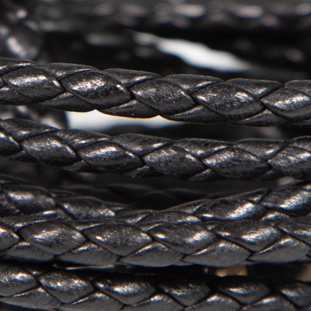 Bottega Veneta Black Thin Woven Belt For Sale 1