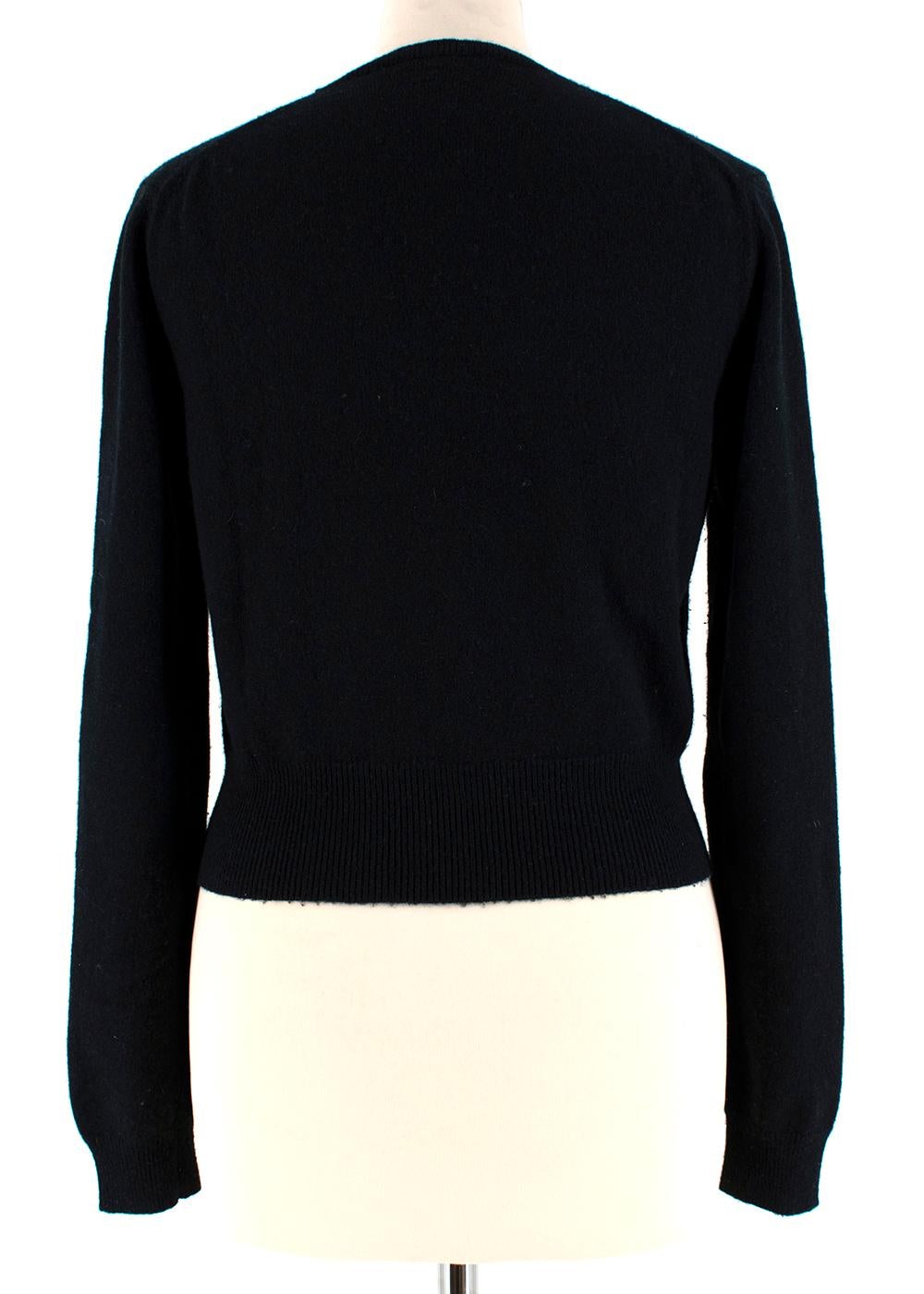 black cropped cashmere sweater