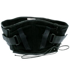 Bottega Veneta Black Velcro Strap Tie Detail Corset Belt S