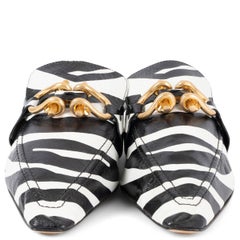 BOTTEGA VENETA black white leather 2021 ZEBRA MADAME Loafers Shoes 39