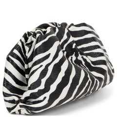 BOTTEGA VENETA black white leather ZEBRA THE POUCH OVERSIZED Clutch Bag