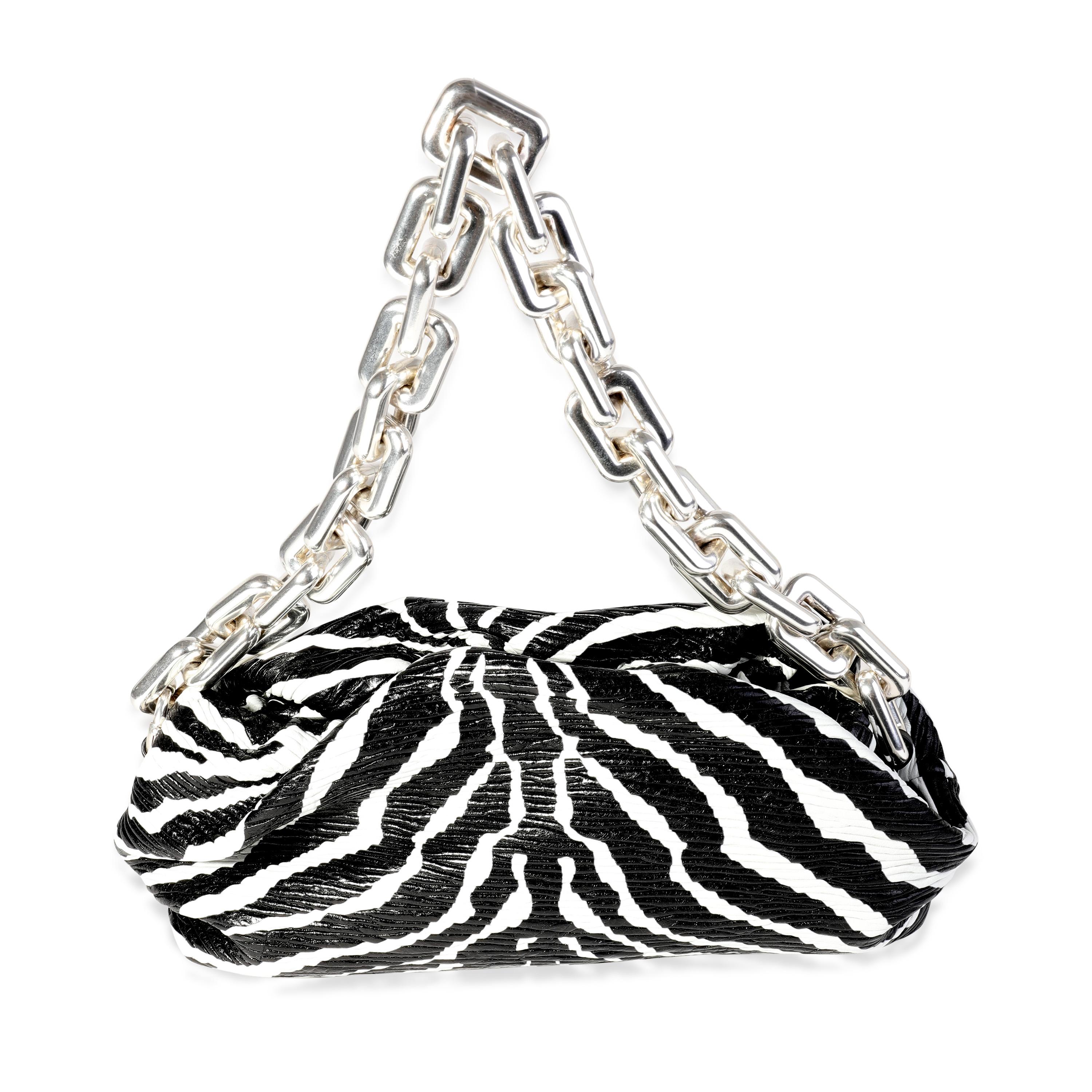 Kettenbeutel aus Zebra-Kalfsleder von Bottega Veneta in Schwarz & Weiß im Zustand „Hervorragend“ in New York, NY