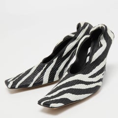 Bottega Veneta Black/White Zebra Print Leather Pumps Size 39