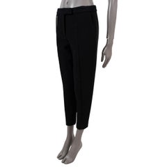 BOTTEGA VENETA black wool 2018 CHAIN DETAIL TAPERED Pants 38 XS