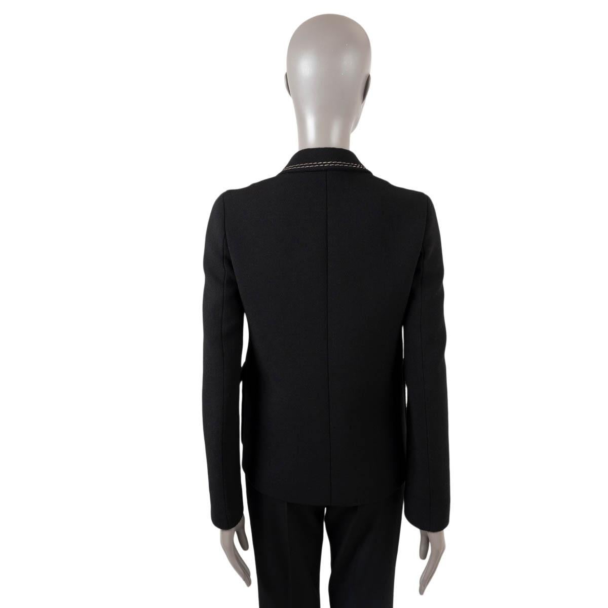 BOTTEGA VENETA black wool 2018 TOP STITCH DOUBLE BREASTED Blazer Jacket 38 XS For Sale 1