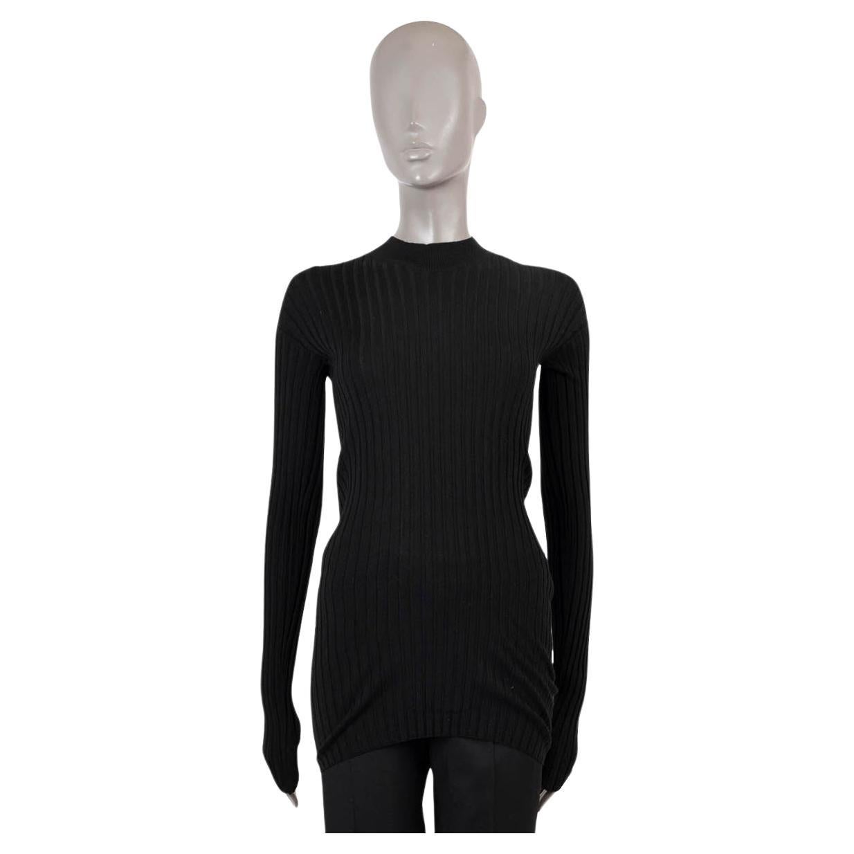 BOTTEGA VENETA black wool 2020 SEAMLESS RIB-KNIT Sweater S For Sale