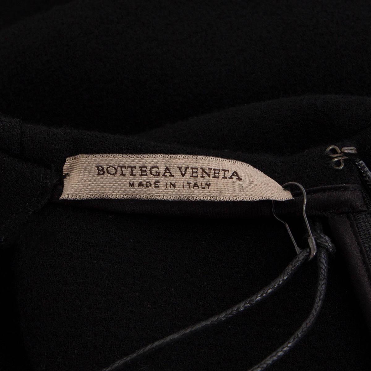 BOTTEGA VENETA black wool MOCK NECK LONG SLEEVE MAXI Dress S In Excellent Condition For Sale In Zürich, CH