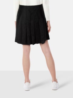 Bottega Veneta Black Wool Pleated Mini Skirt Size S
