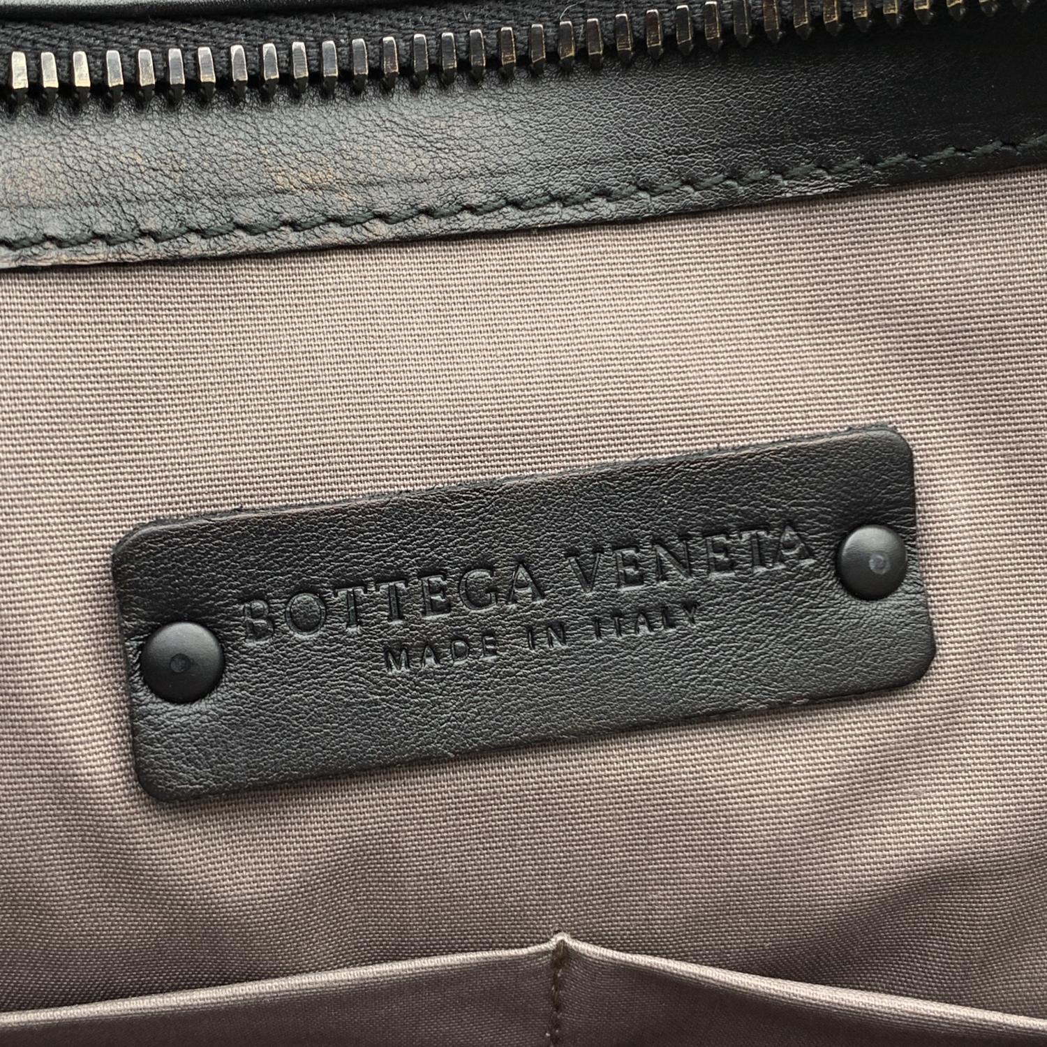 Bottega Veneta Black Woven Leather Imperatore Briefcase Work Bag 2