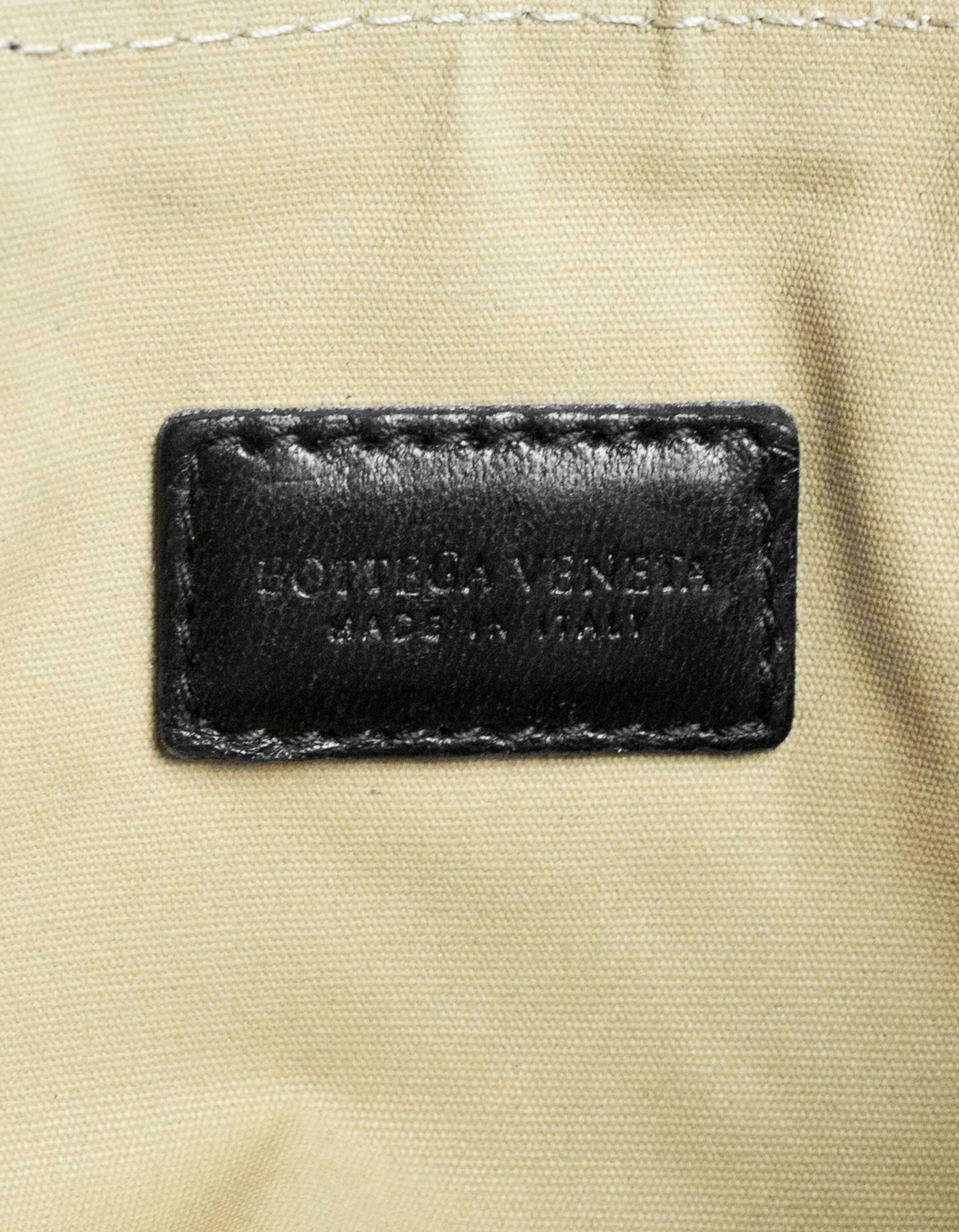 Bottega Veneta Black Woven Leather Intrecciato Small Cosmetic Bag 1