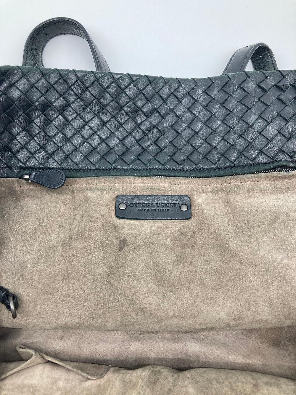 Bottega Veneta Black Woven Leather Shoulder Bag Tote For Sale 3