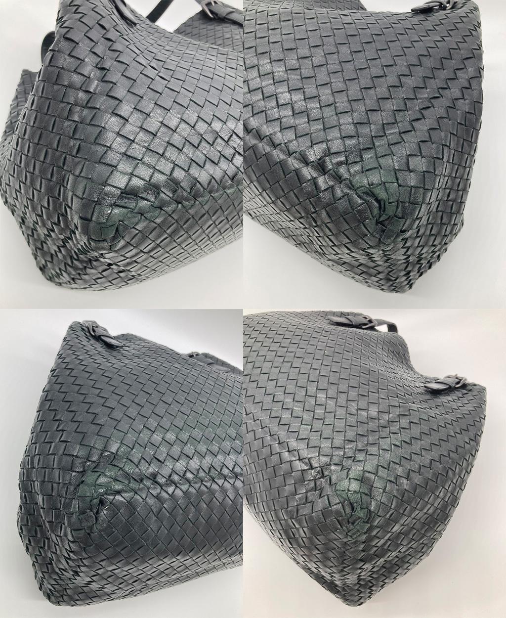 Bottega Veneta Bolso de hombro de piel tejida negro Tote 6