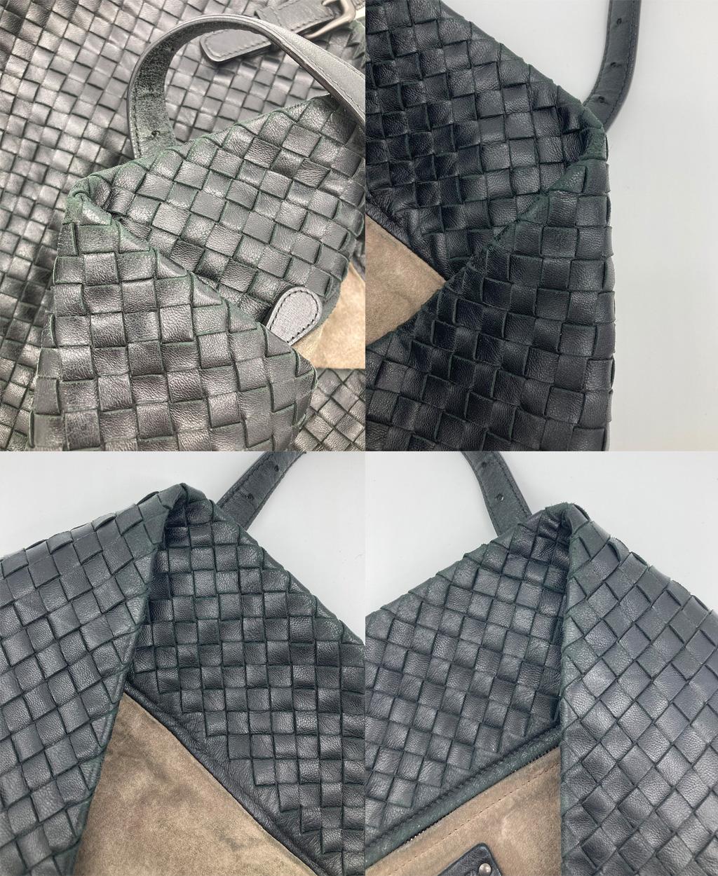 Bottega Veneta Black Woven Leather Shoulder Bag Tote For Sale 5