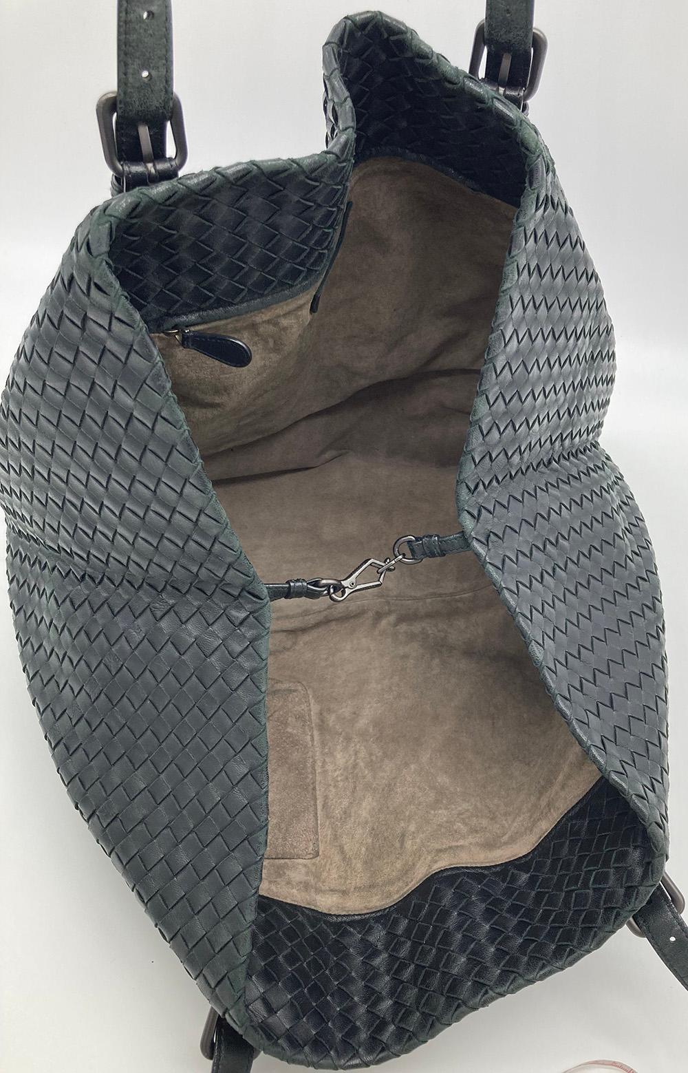 Bottega Veneta Black Woven Leather Shoulder Bag Tote For Sale 1
