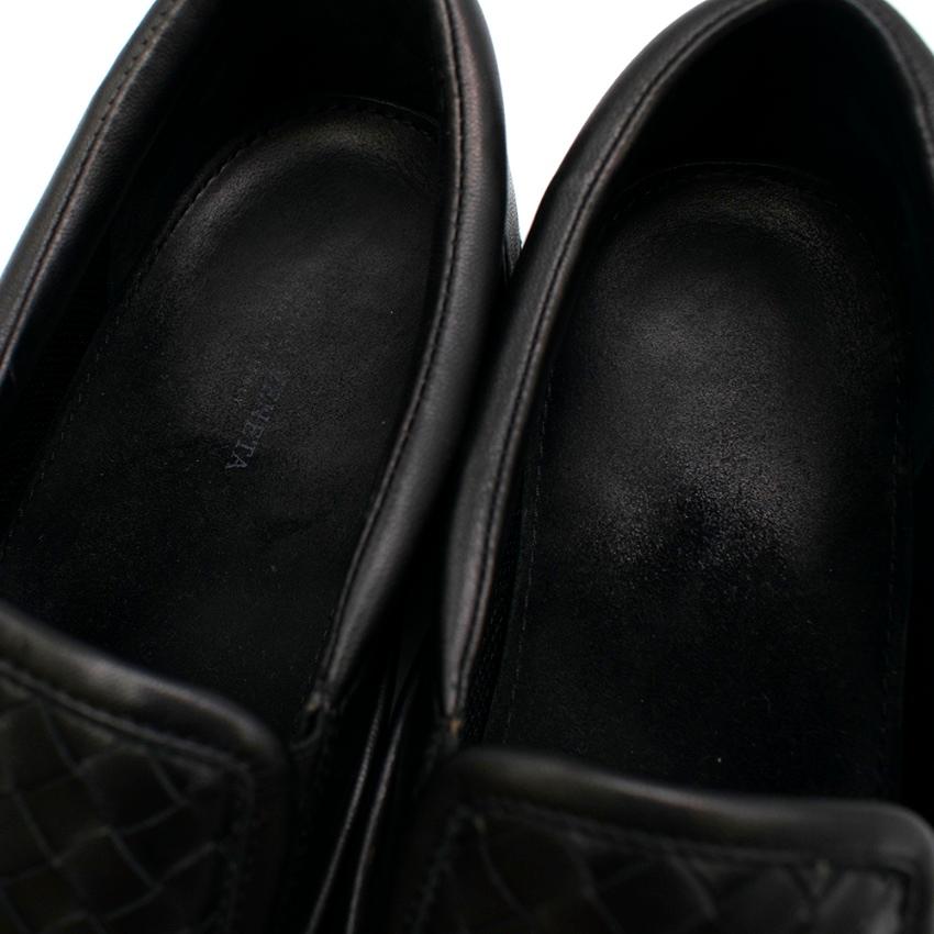 Bottega Veneta Black Woven Leather Slip-On Sneakers - Size EU 40.5 1