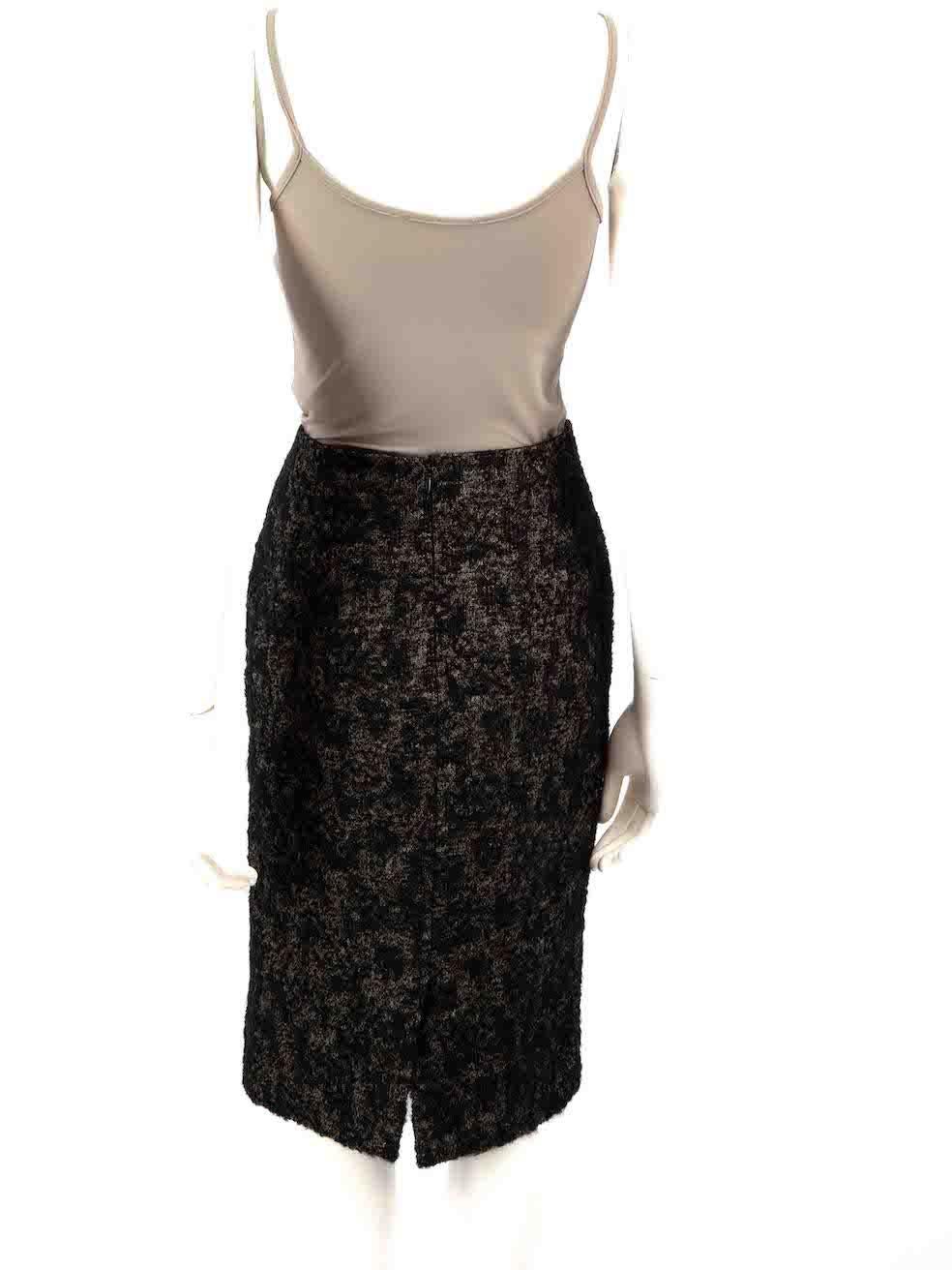 Bottega Veneta Black Woven Pencil Skirt Size L In Excellent Condition For Sale In London, GB