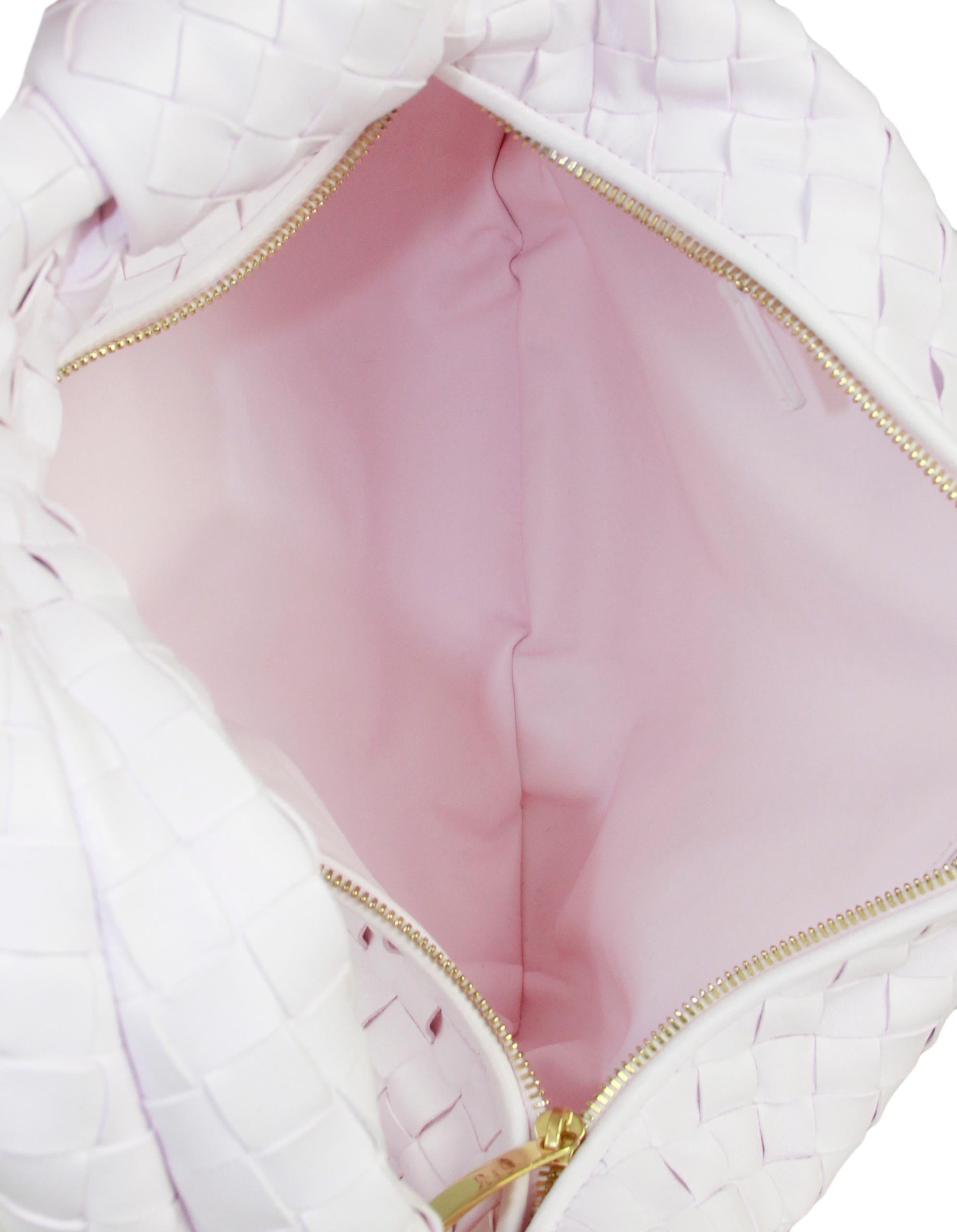 Gray Bottega Veneta Bliss Washed Pink Leather Small Jodie Hobo Bag rt. $3, 800